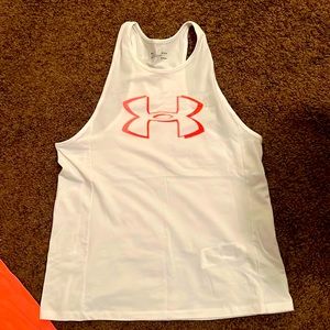 Never worn. Beautiful white with bright peach Wms M longer length tank top